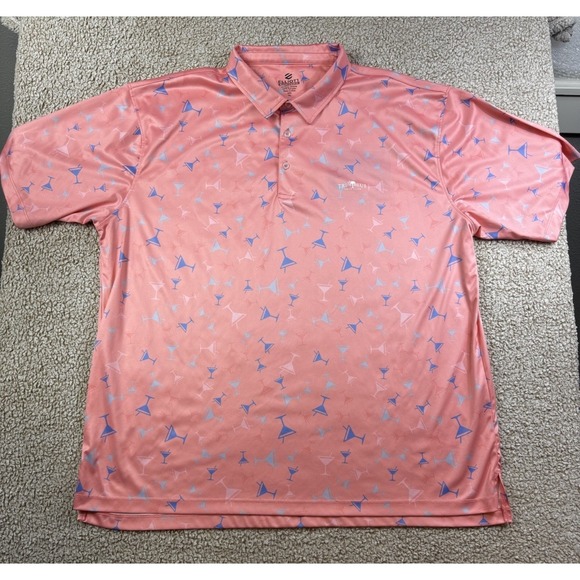 Elliott Collection Tops - Elliott Collection Golf Polo Mens 2XL Blue Martini Moisture Wicking Stretch